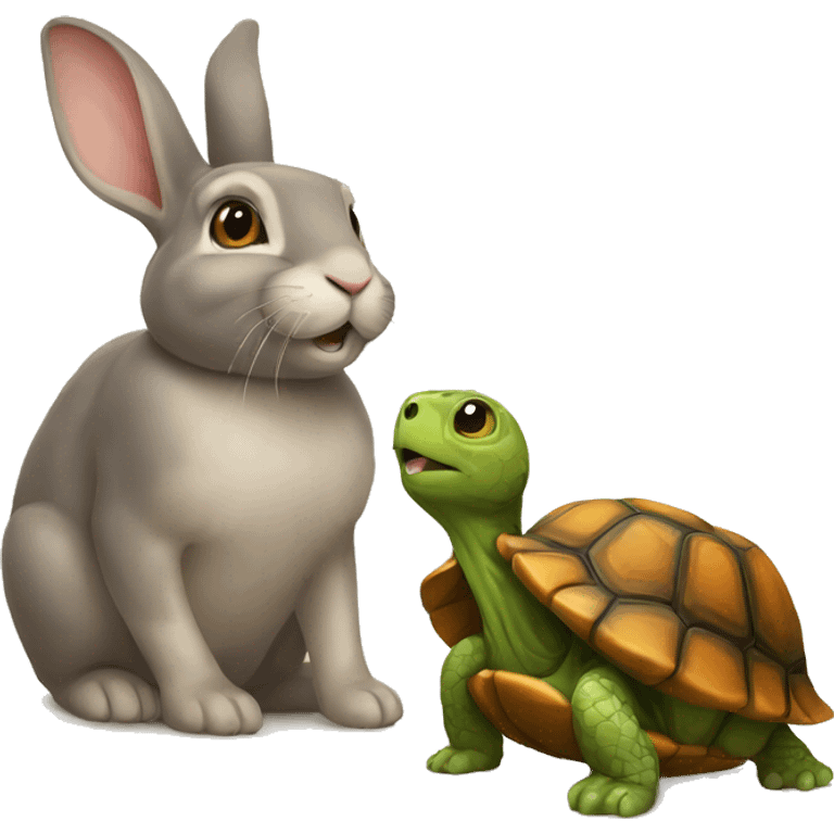 Rabbit and tortoise  emoji