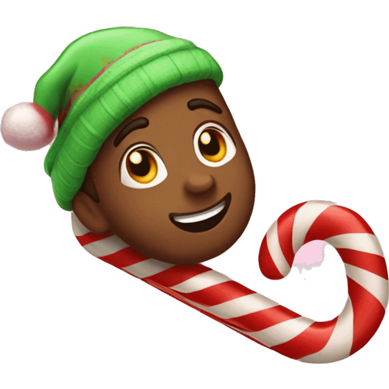 Sliding down candy cane emoji