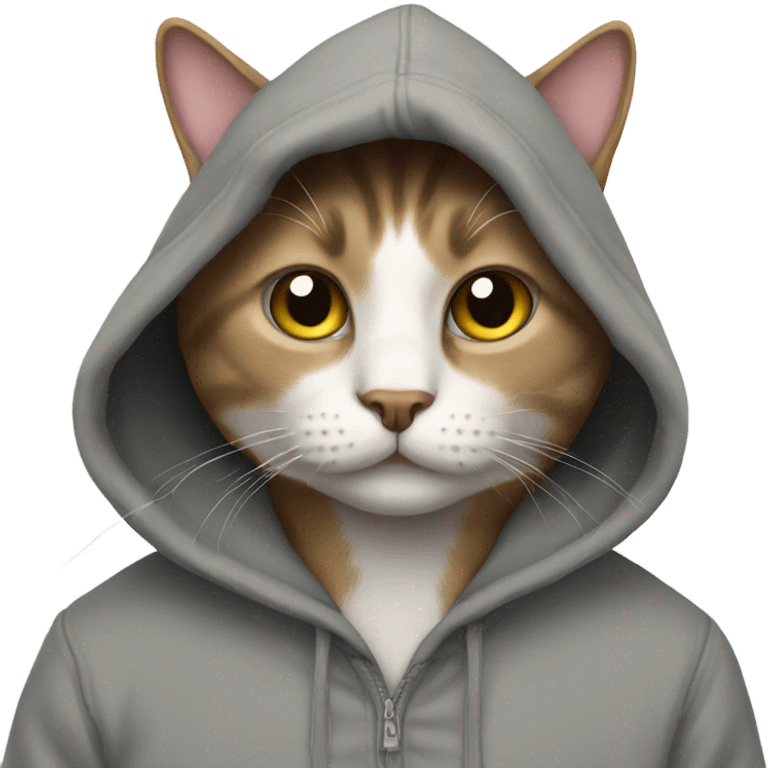 Cat wearing a hoodie  emoji