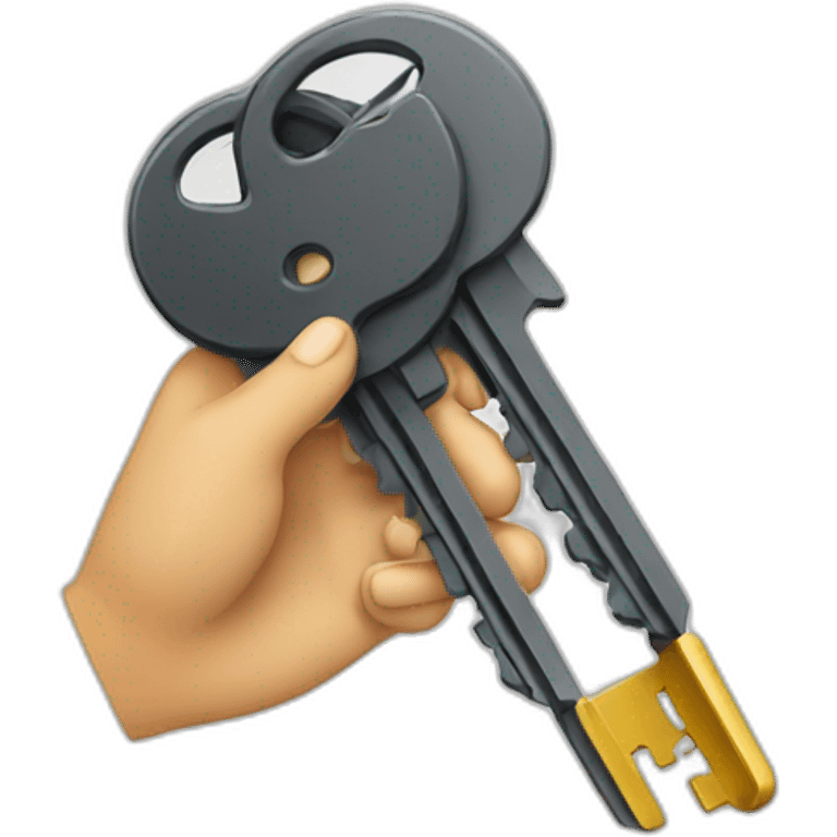 keys holding in hand emoji