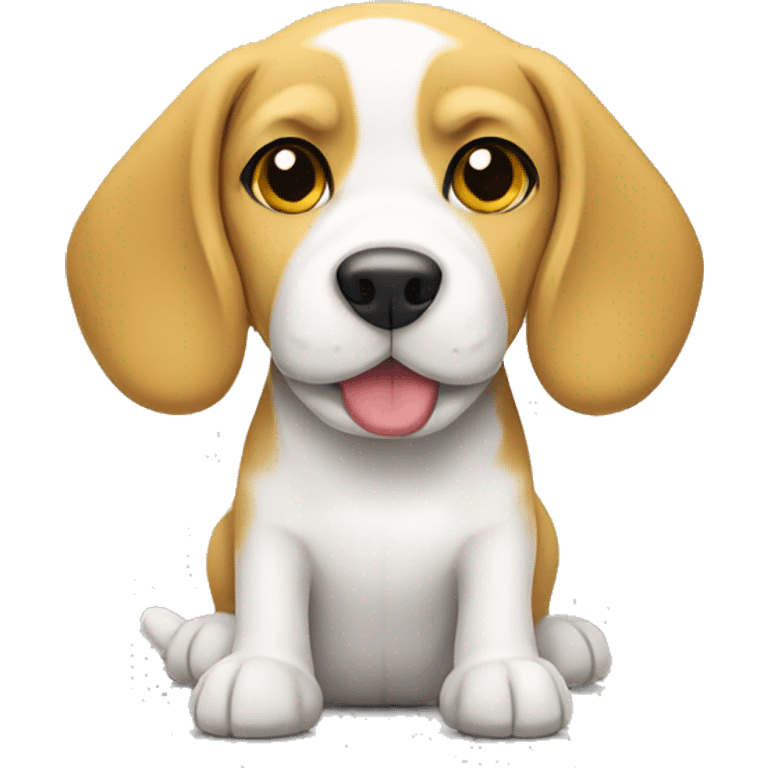 Yellow and white beagle puppy emoji