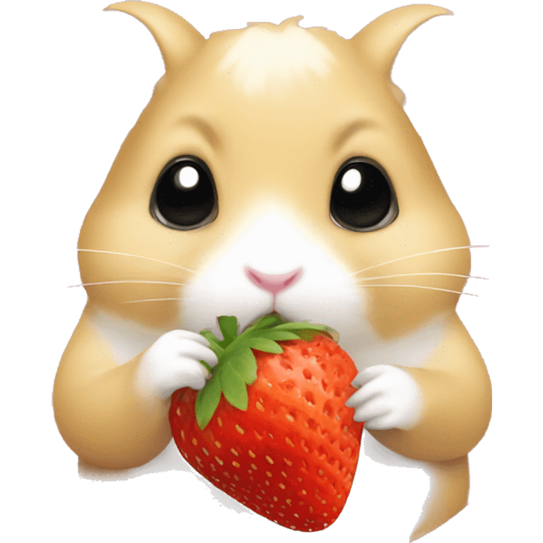 Hamster eating strawberry  emoji