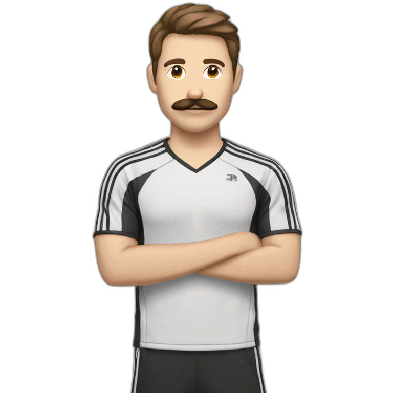 floh-white-man-badminton-muscle-brown-hair-one-arm-mustach emoji