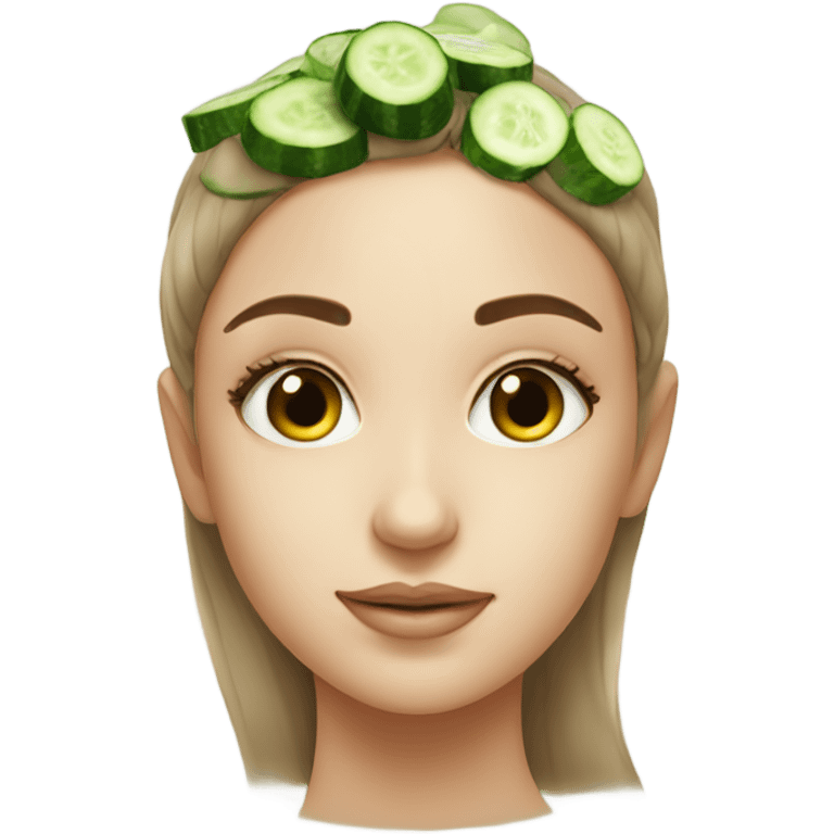 A girl with cucumber spa on her eyes  emoji