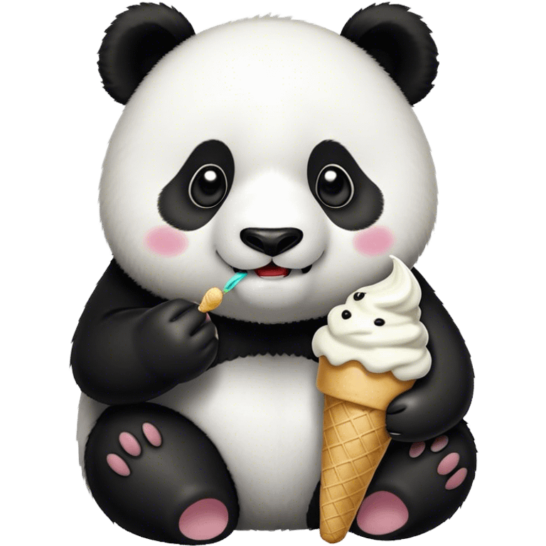 Panda eating ice cream emoji