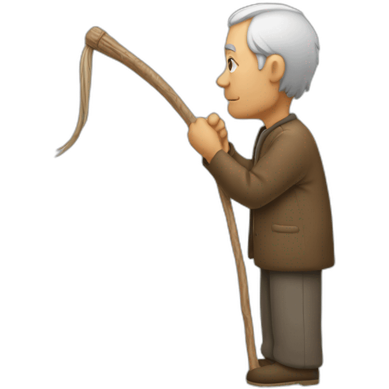 an Oldman with a stick, side view emoji