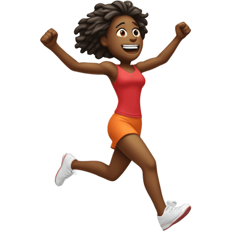 Design an emoji of a person running with a big heart beating strong. Capture the joy of cardio exercise emoji