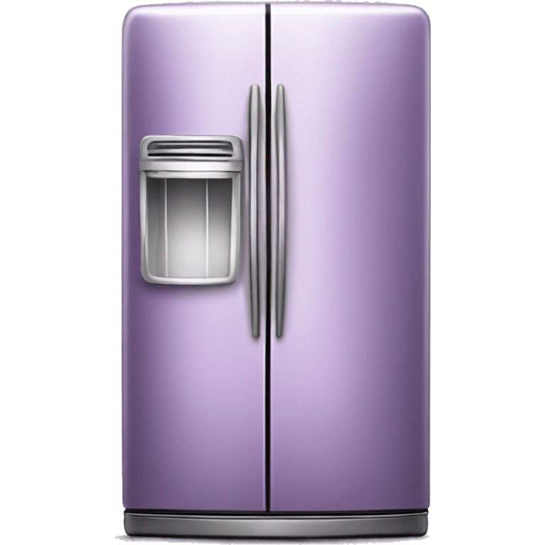 Realistic metallic light purple fridge isolated.  emoji