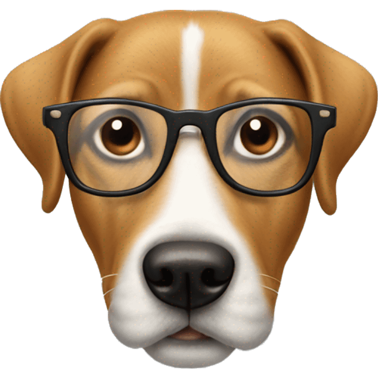 Dog wearing glasses emoji