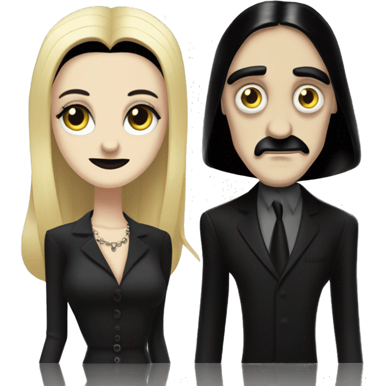 Morticia Addams and blond Gomez Addams  emoji