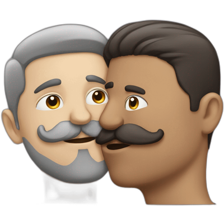  Dusky man kissing a guy with moustache emoji