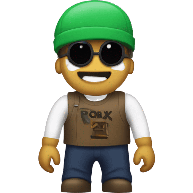 two words saying “roblox crew“ with the roblox logo behind it emoji