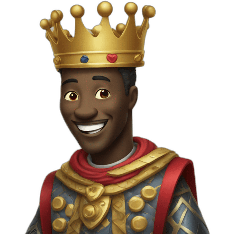 Laughing black king of playing card emoji