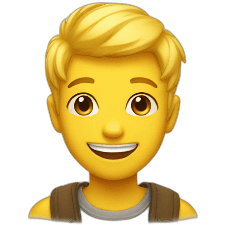 Cute yellow boy smiling emoji