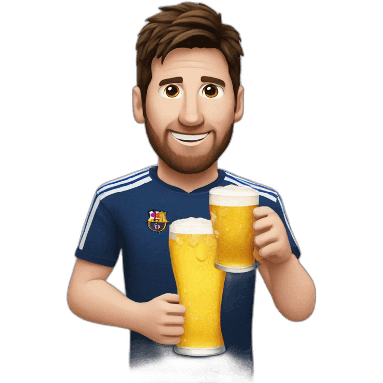 Messi drink beer emoji