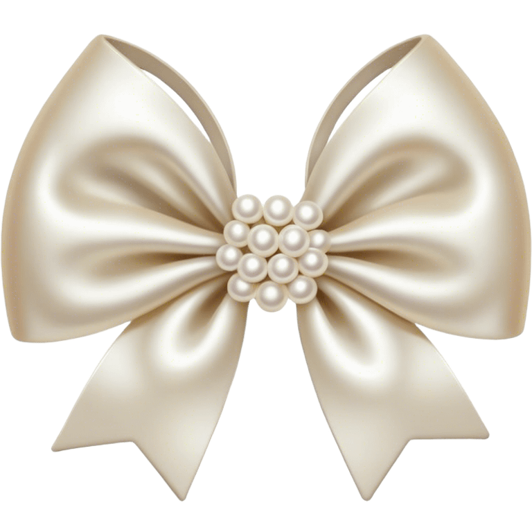 Pearl bow hair clip  emoji