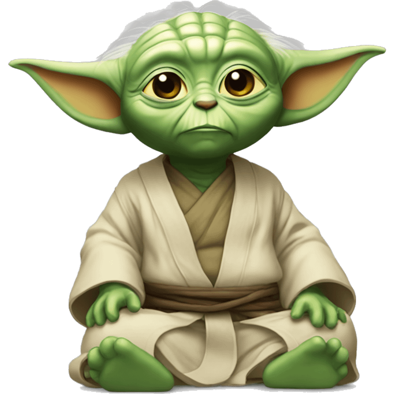 Chat déguisé en yoda emoji