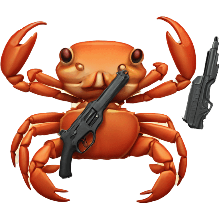 Crab with a gun emoji