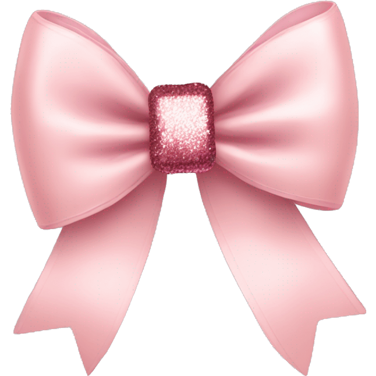 Blush pink bow with glitter emoji