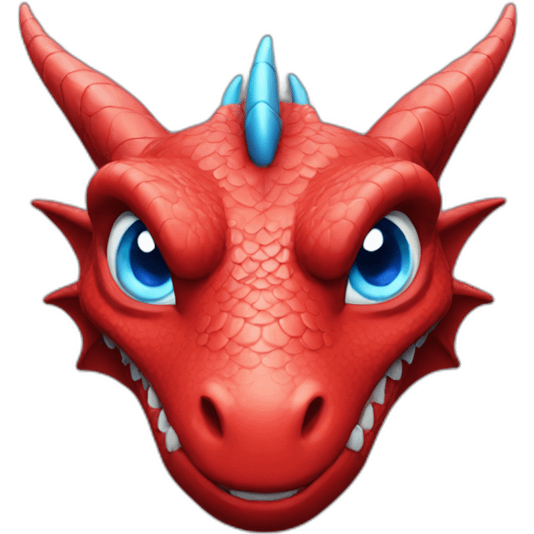 face red dragon with blue eyes emoji