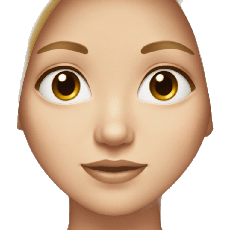 white girl with brown eyes and blonde hair (middle part) emoji