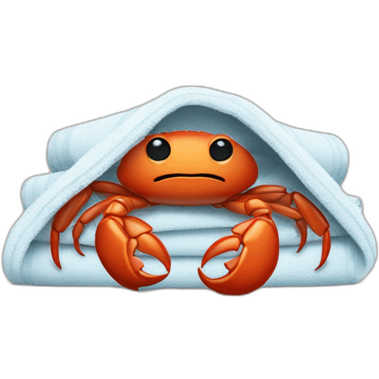 a crab wrapped in a towel emoji