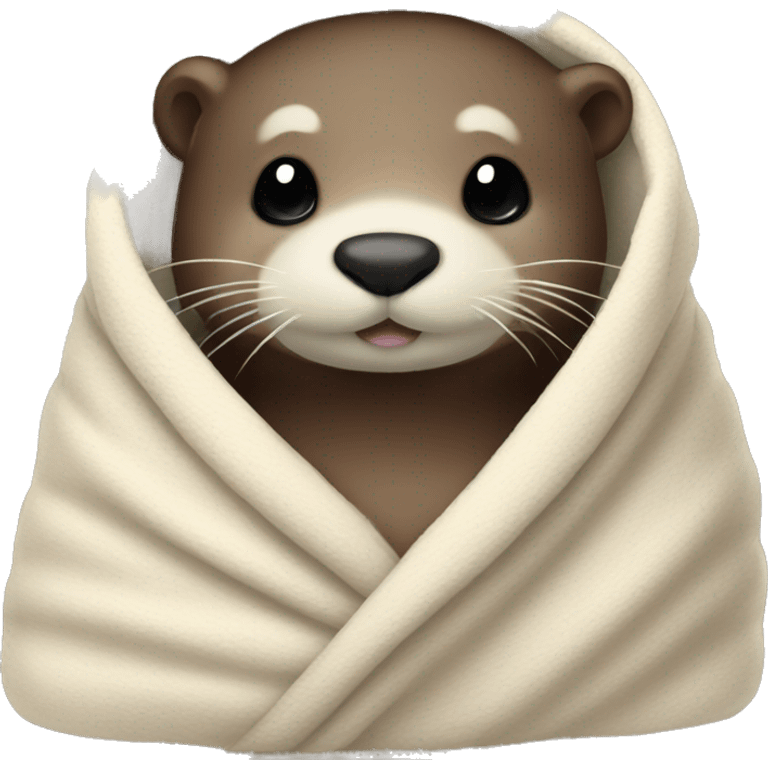 otter cozy in blanket emoji