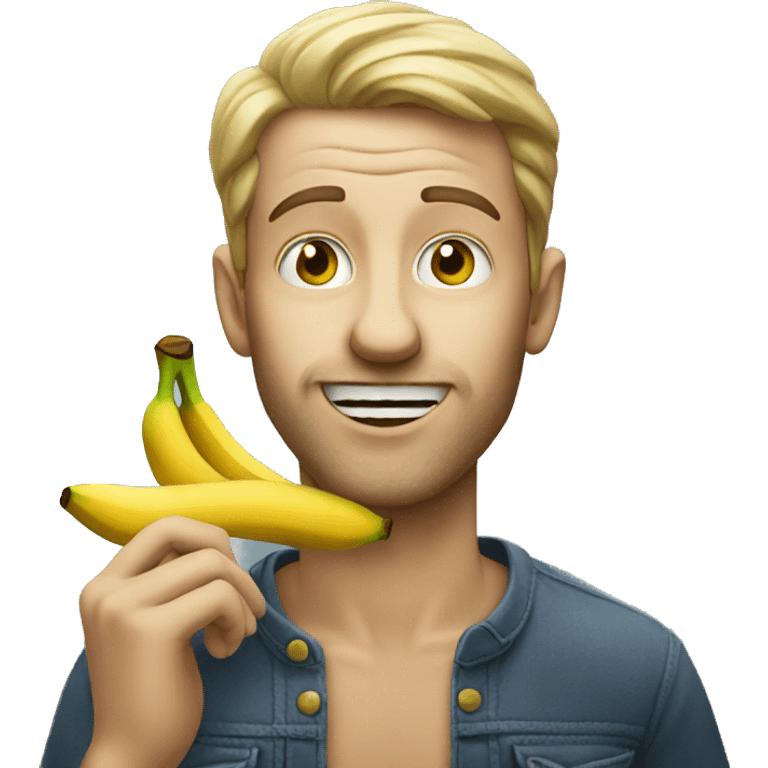 A man eating a banana emoji