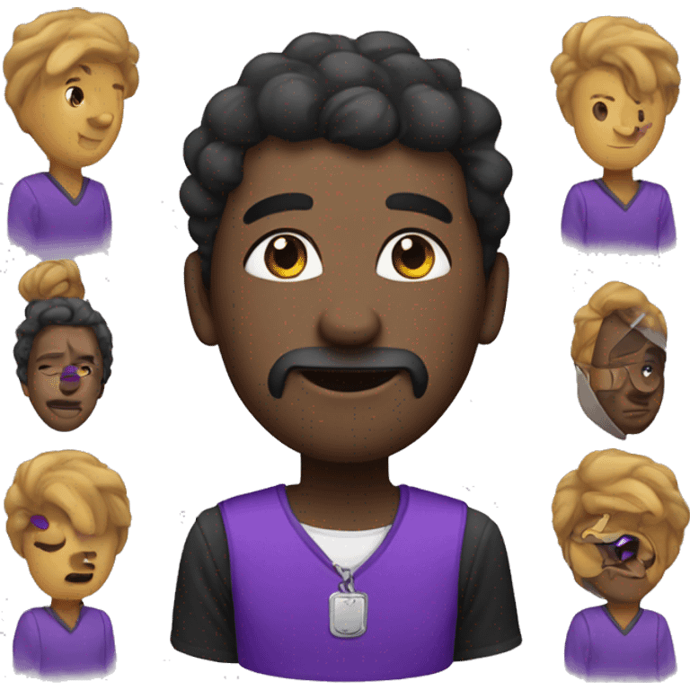 black and purple hemet emoji