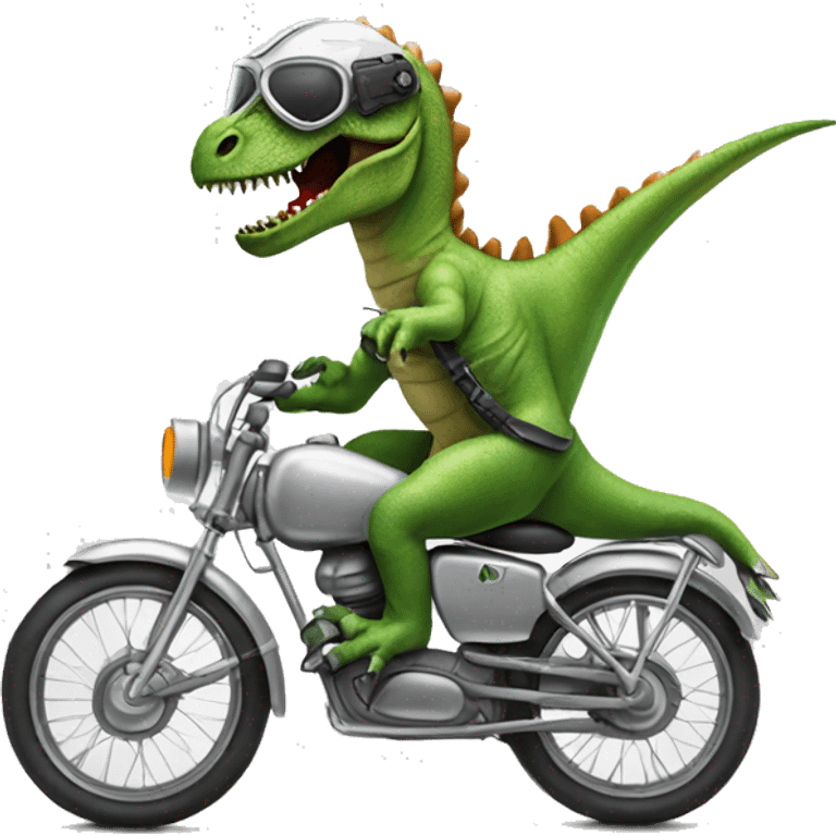 dinosaur with astronaut helmet on a bike emoji