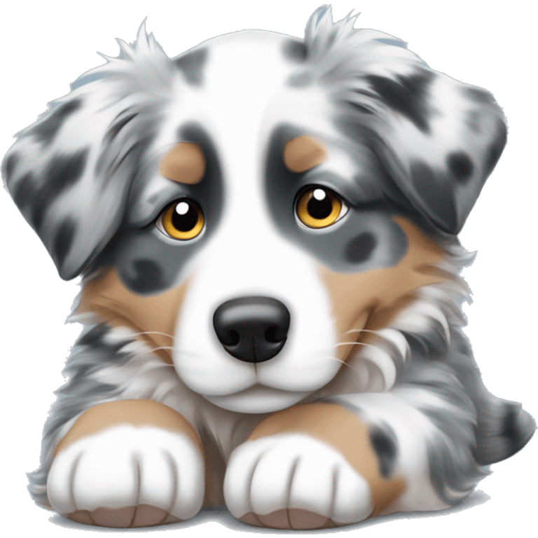 Blue Merle Australian shepherd puppy sleeping emoji