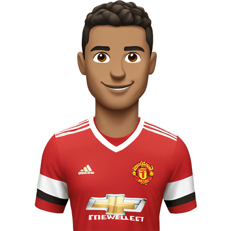 An emoji of cristiano ronalso in a manchester united jersey emoji