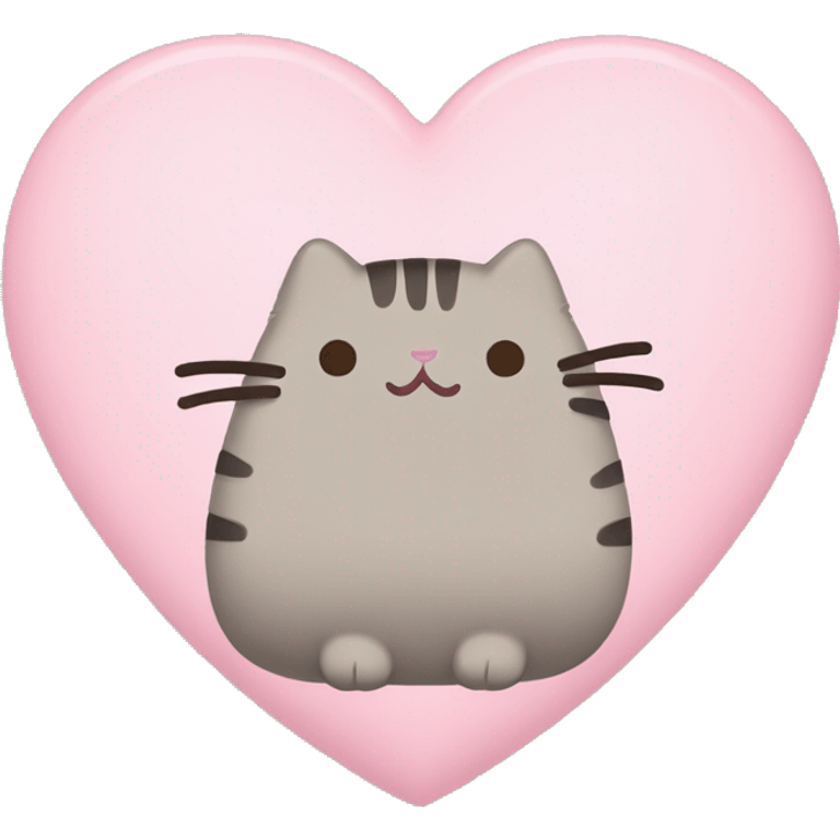 pusheen light pink heart emoji