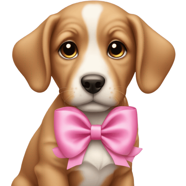 puppy with pink bow emoji