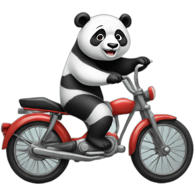 Panda bear riding a bike emoji