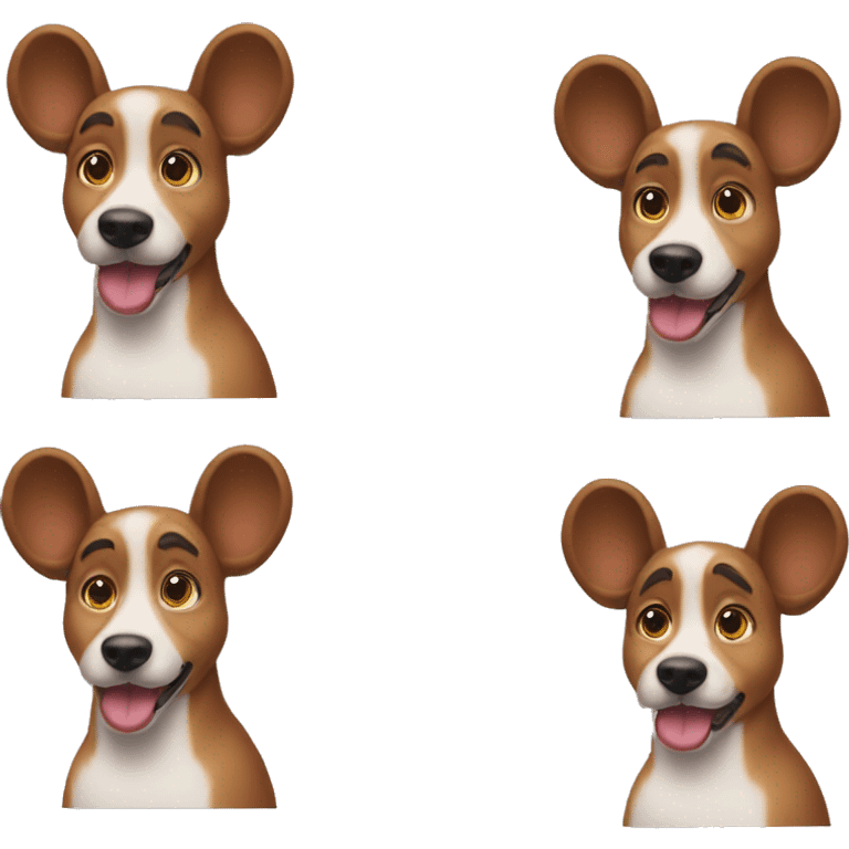 A dog wearing Minnie Mouse ears emoji