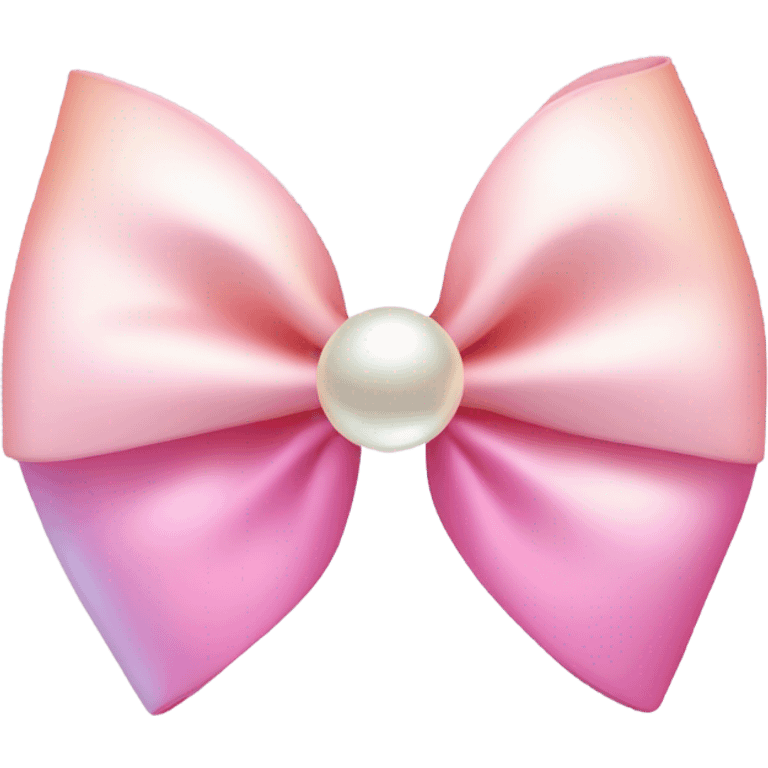 light pink bow ombre with a pearl charm emoji