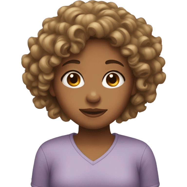 Girl with curly hair  emoji