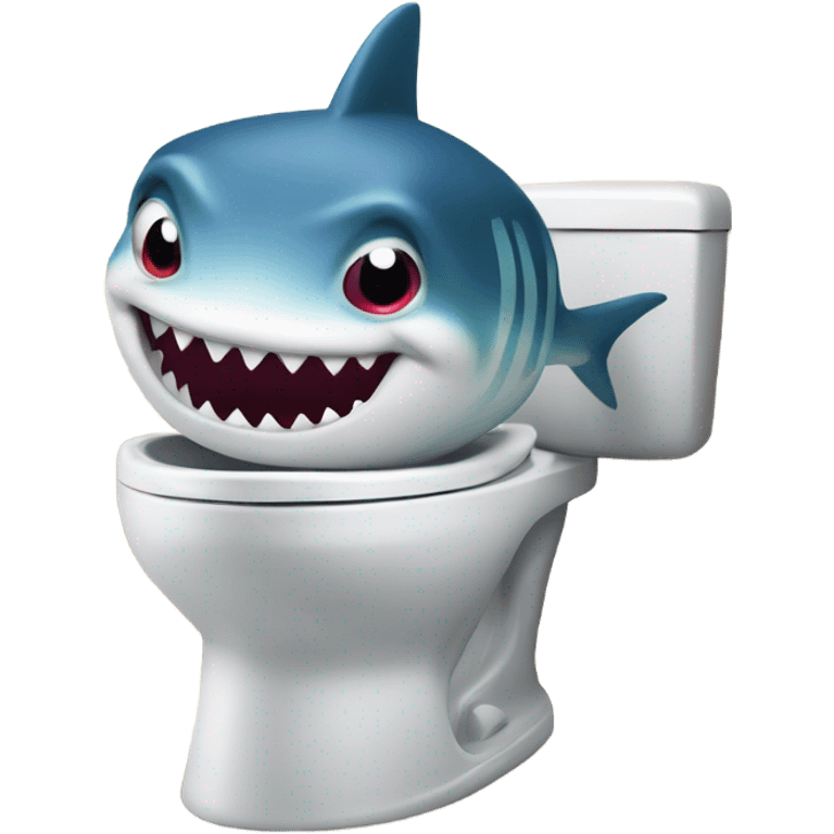 Baby shark with a top hat swimming in a toilet emoji