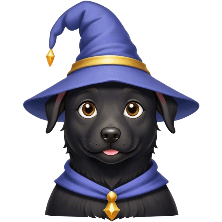 black dog Wizard emoji