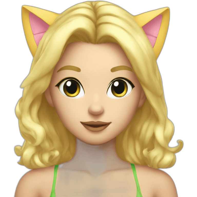 hot catgirl blonde swim emoji