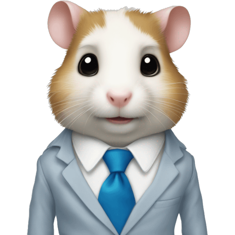 formal hamster combot in blue necktie emoji