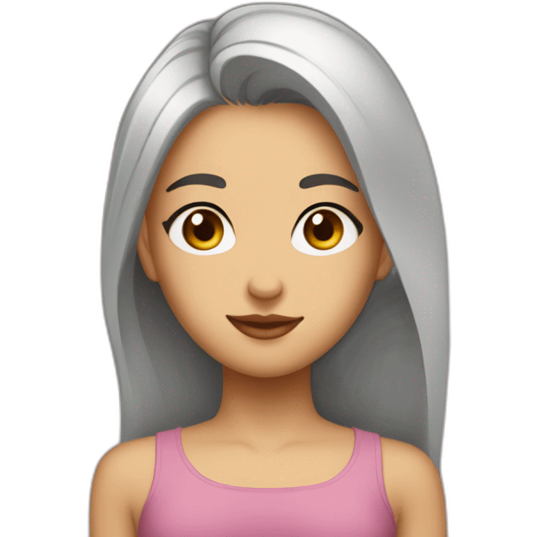 Girl with brwon eyes and light brwon and cerly hair and nice eyebrows ans iranian emoji