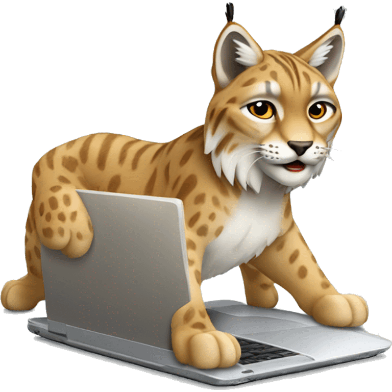 A lynx with a laptop emoji