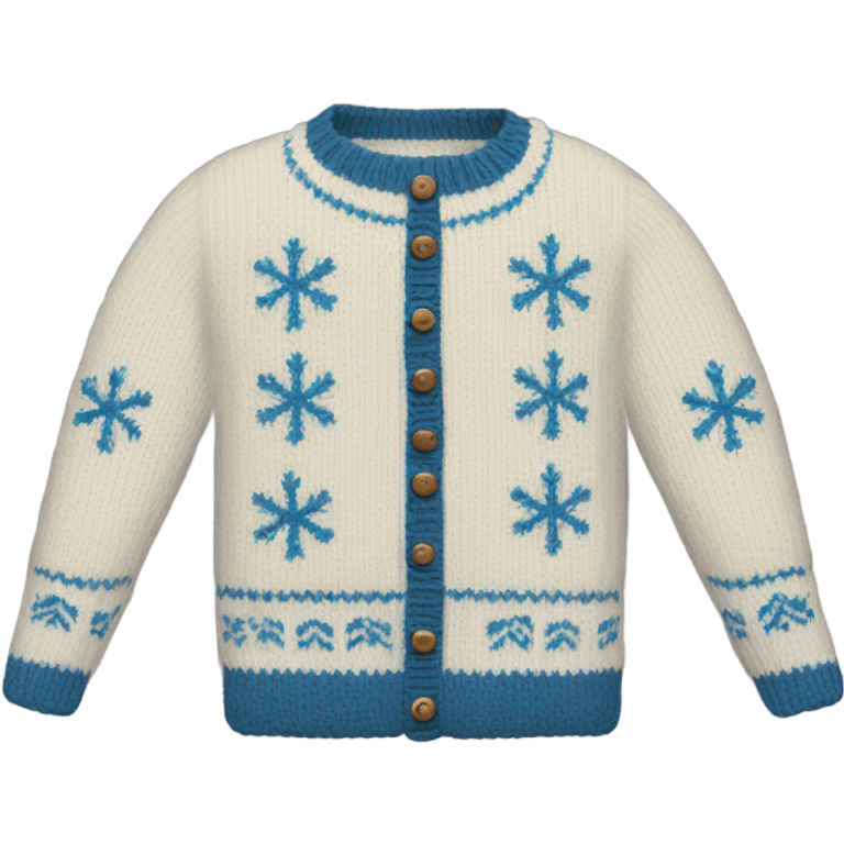 Knit sweater with snowflake design emoji