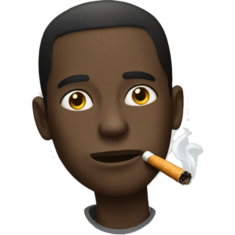 black guy smoking a cigarette emoji