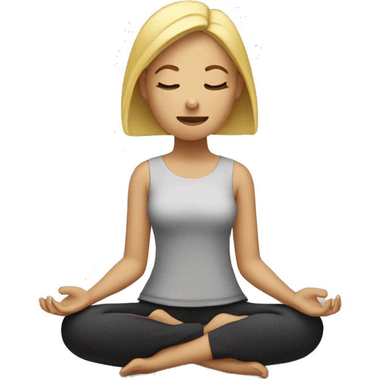 mujer rubia meditando emoji