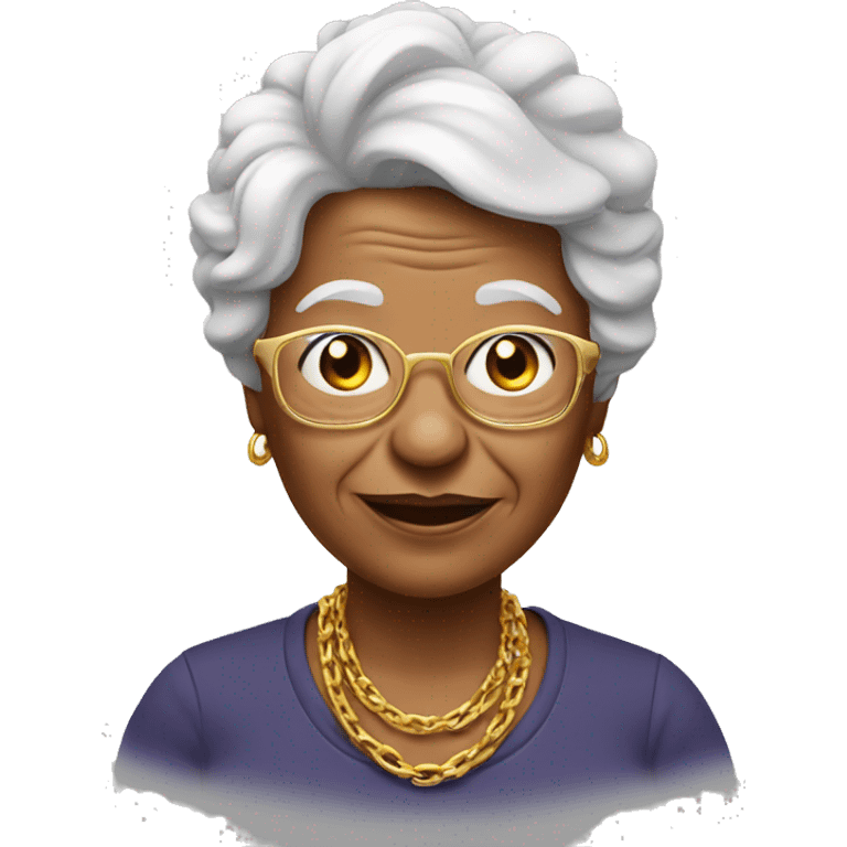 fresh grandma with gold chain emoji