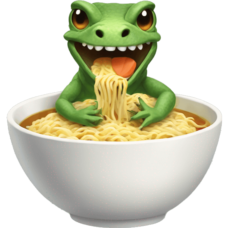 lizard eating ramen emoji