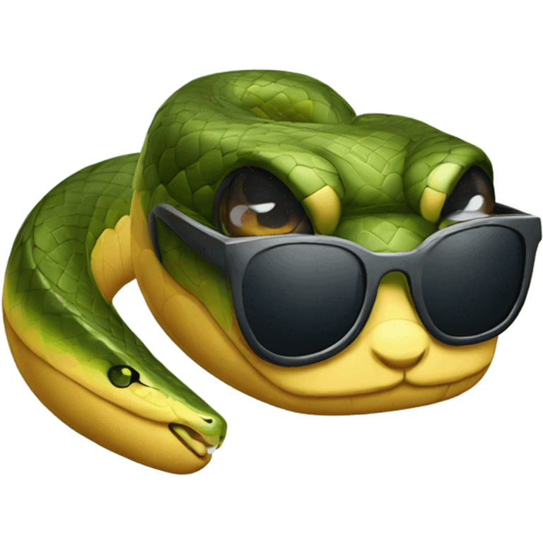 Snake with sunglasses emoji